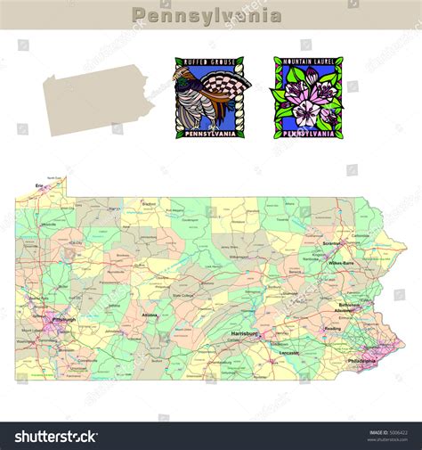 Usa States Series Pennsylvania Political Map Stock Illustration 5006422 Shutterstock