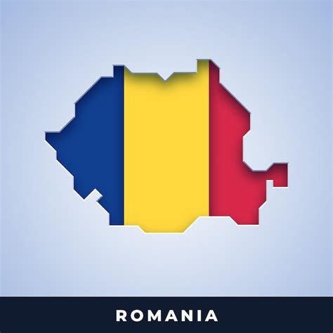 Premium Vector | Map of romania with flag