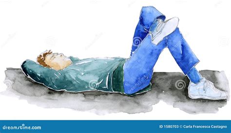 Man Relaxing Sketch Stock Illustration Illustration Of Artwork 1580703