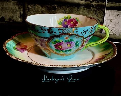 You Ve Been Poisoned Tea Cup Saucer Set Retro Vintage Flowers Skulls