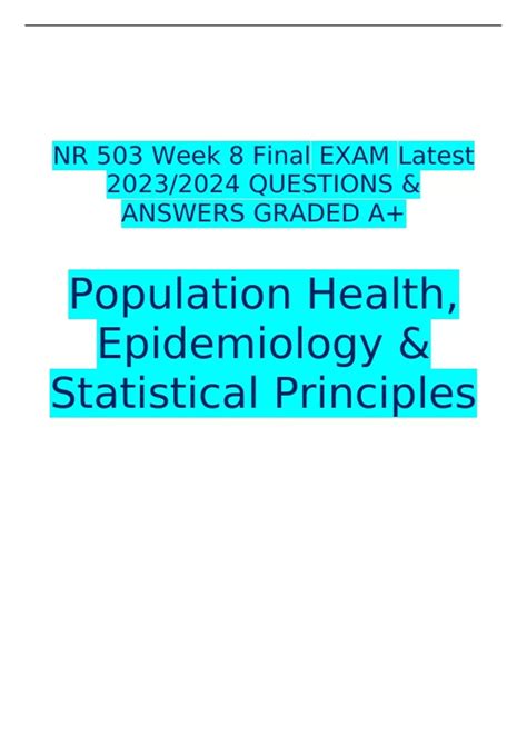 NR 503 Week 8 Final EXAM Latest 2023 2024 QUESTIONS ANSWERS GRADED A