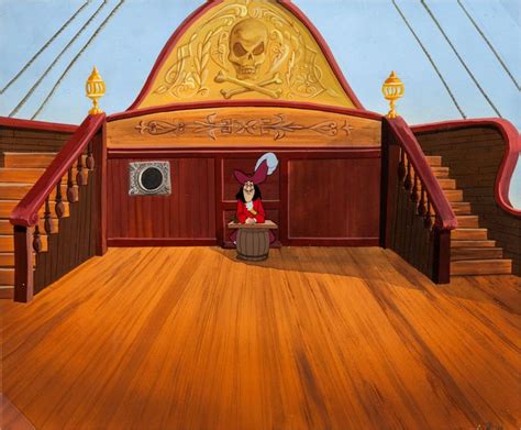 Peter Pan Captain Hook Production Cel Setup And Background Artwork