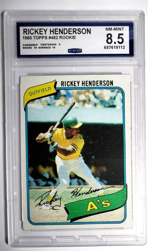 Rickey Henderson Rookie Topps Graded Ccg Mint Ebay