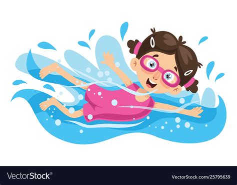 Kid Swimming Royalty Free Vector Image Vectorstock