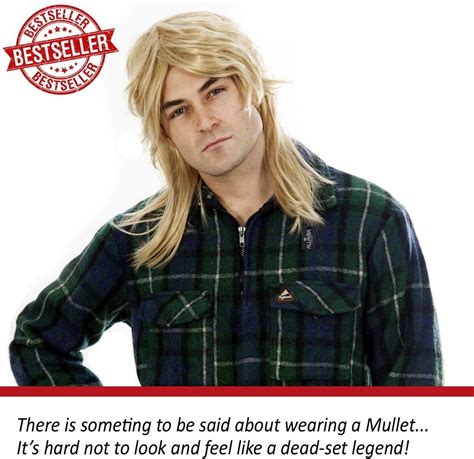 Allaura Garth Wig Mens Mullet Blonde 80s Costume Joe Dirt Style