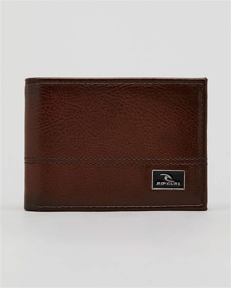 Shop Rip Curl Corpawatu Icon Pu Slim Wallet In Black Tan Fast