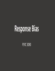 Response Bias Pdf Response Bias PSYC 3090 Response Bias Acquiescence