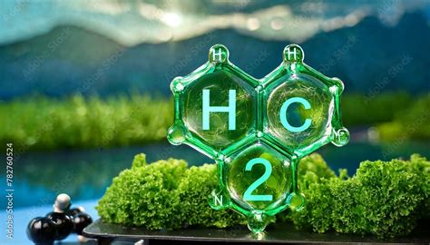 Green Hydrogen Energy Featuring H Gas Molecules As A Symbol Of Clean