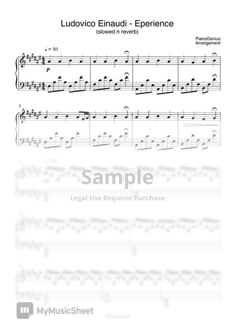 Ludovico Einaudi Experience Slowed Sheets By Pianogenius