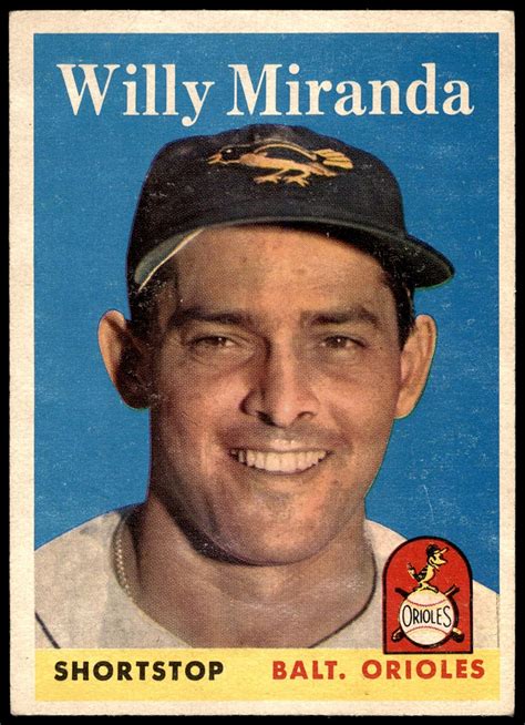 Amazon 1958 Topps 179 Willy Miranda Baltimore Orioles Baseball