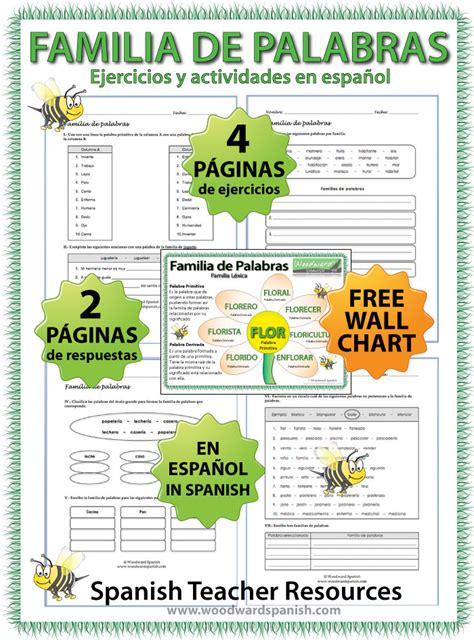 Familia de Palabras – Ejercicios – Worksheets | Woodward Spanish