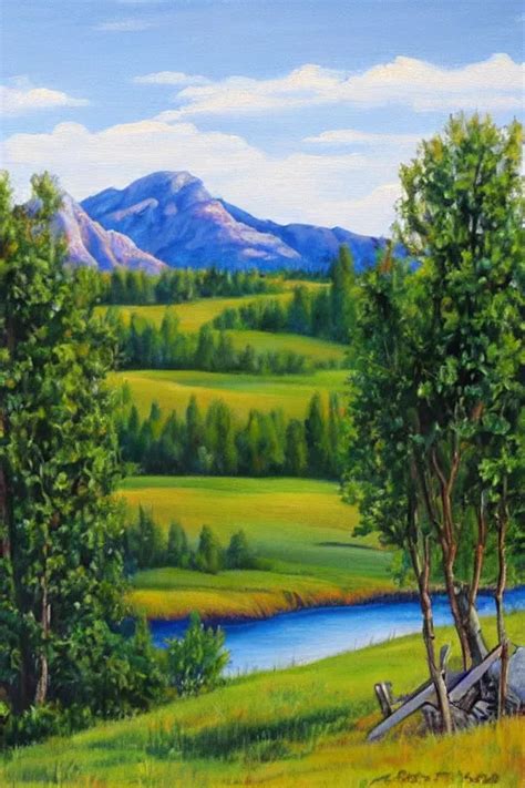 Bob Ross Painting Of Big Rock Okotoks Alberta Stable Diffusion Openart