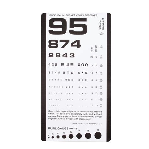 Pocket Snellen Eye Chart | Hopkins Medical Products - Worksheets Library