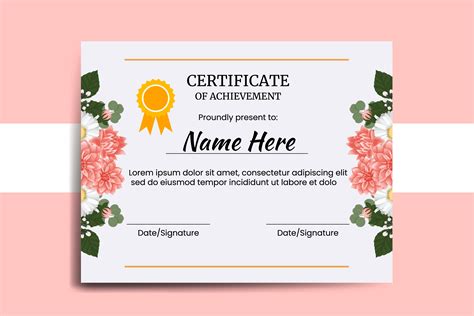 Course Certificate Dahlia Flower Graphic by Dender Studio · Creative ...