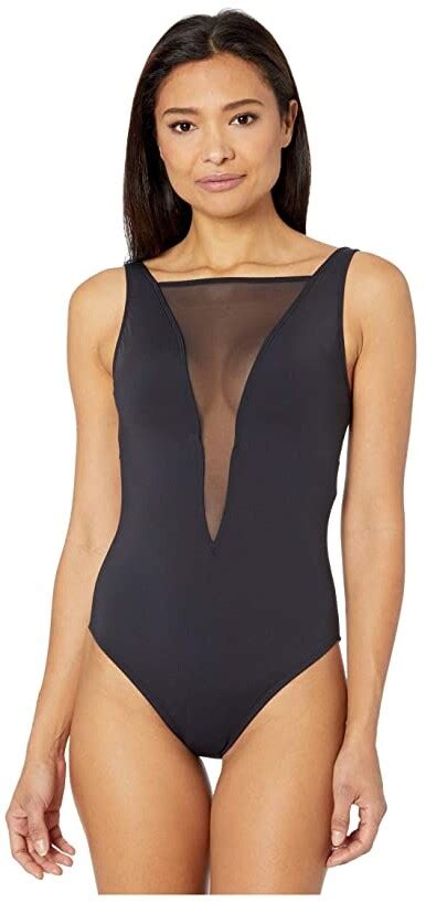 Bleu Rod Beattie Don T Mesh With Me Plunging V Neck Mio One Piece