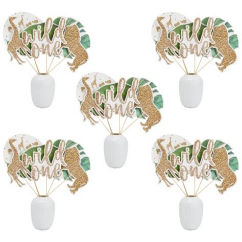 30 Pc Wild One Birthday Decorations Centerpiece Sticks Safari Party Supplies Pack Fred Meyer