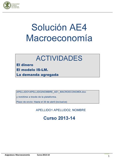 Docsity macroeconomia ucv Solución AE4 Macroeconomía ACTIVIDADES El