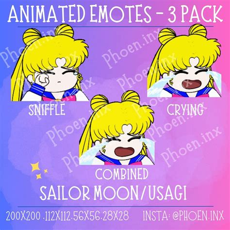 Animated Sailor Moon Emote Pack X X X X