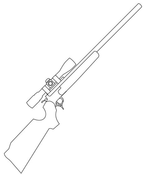 Sniper Rifle Coloring Page - Free Printable Coloring Pages for Kids