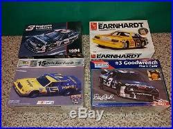 4 Vintage 80's/90's, 3 Sealed, Earnhardt NASCAR Model Kits, AMT #8046 T-Bird, Lumina