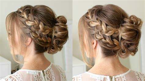 French Braid Bun With Bow