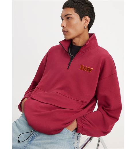 Relaxed Graphic Quarter Zip Sweatshirt Red Levi S® Gr