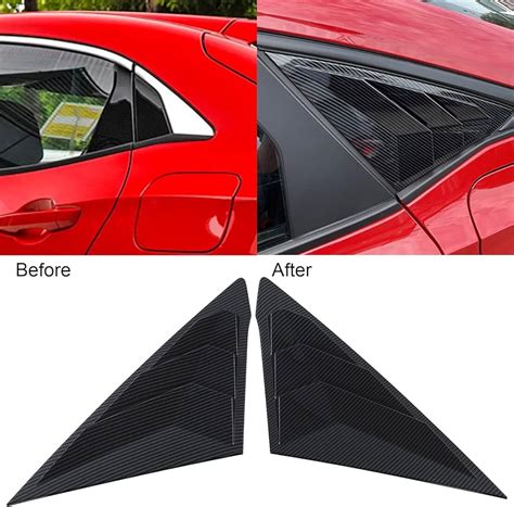 Fydun Pcs Carbon Fiber Style Side Window Louvers Racing Style Side