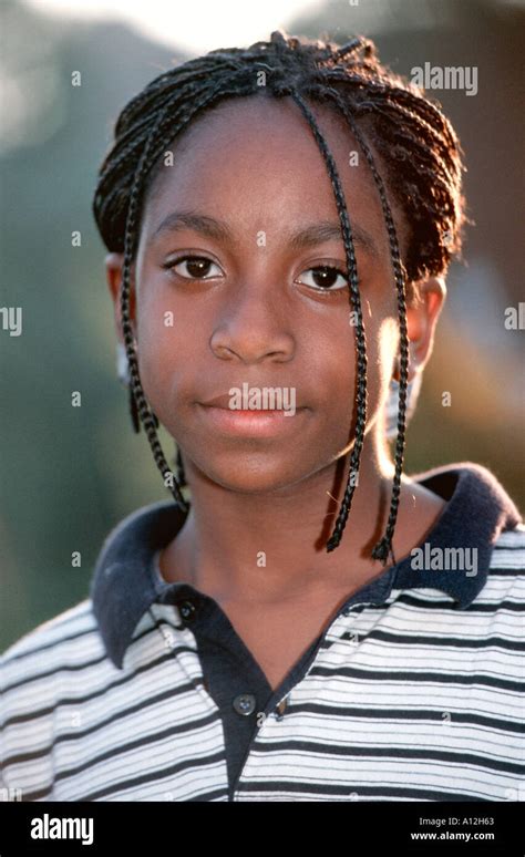 12 years French-African origin Black Female Teenager portrait Single people "Looking at Camera ...