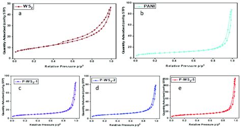 Nitrogen Adsorption Desorption Isotherms For A Bare Ws 2 B Bare