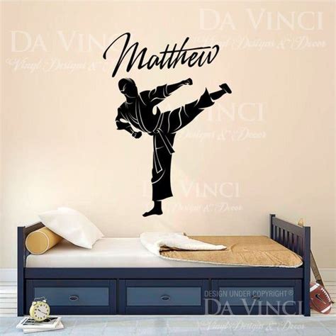 Karate Taekwondo Martial Arts Decal Custom Name Wall Personalized Vinyl