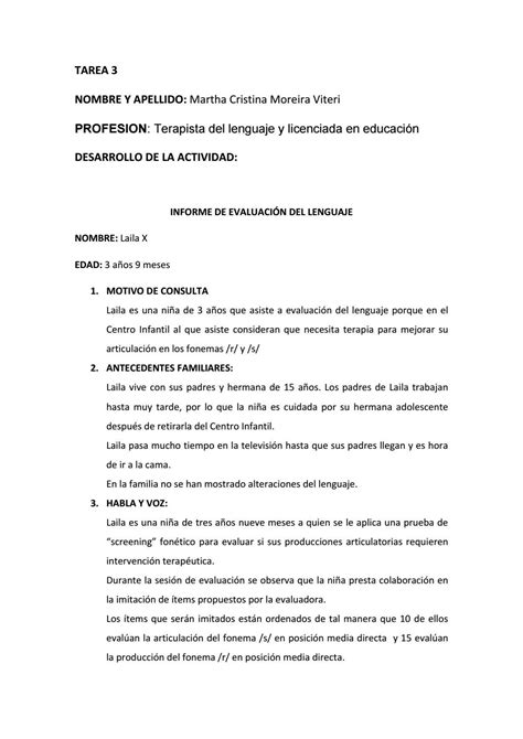 Informe De Evaluación Del Lenguaje By Moreiracristina Issuu