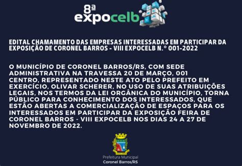 Notícia Edital Chamamento Das Empresas Interessadas Em Participar Da