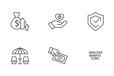 Employee Benefits Icons Set Employee Benefits Pack Symbol Vector Elements For Infographic Web