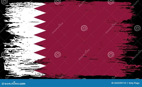 Bandeira Do Qatar Tinta De Pincel Texturizada Em Fundo Branco