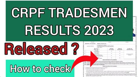 CRPF Tradesmen Result 2023 How To Check CRPF 2023 Tradesmen Result