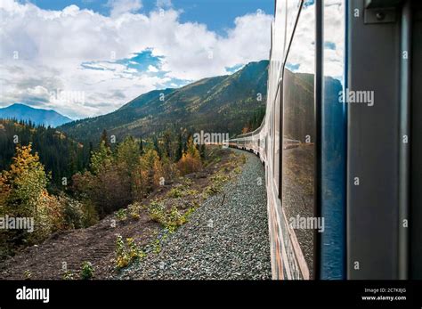 Train ride from Denali to Anchorage, Alaska Stock Photo - Alamy