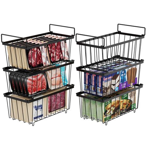 Snapklik.com : iSPECLE Freezer Storage Bins - 6 Pack Stackable Deep ...