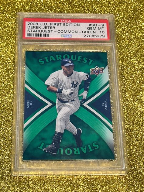 PSA 10 GEM MINT 2008 UPPER DECK SQ 9 DEREK JETER STARQUEST GREEN EBay