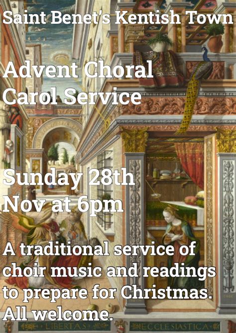 SBKT A3 Poster Advent Carols 2021 Saint Benet S Church Kentish Town