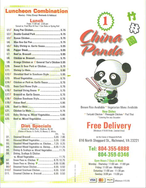 Menu - CHINA PANDA