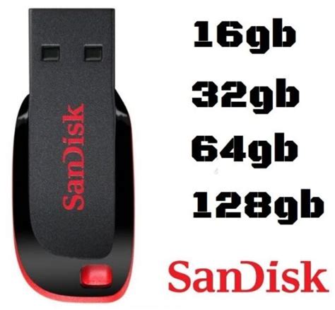 Sandisk Cruzer Blade Usb 16gb 32gb 64gb 128gb 2 0 Flash Drive Memory Stick Ebay