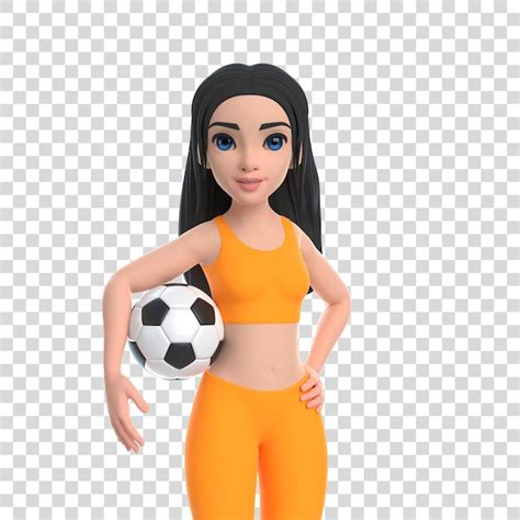 Mulher De Personagem De Desenho Animado Em Roupas Esportivas Segurando