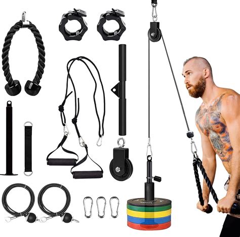 Buy LAT And Lift Pulley System Gym Upgraded DIY Fitness Pulley Cable