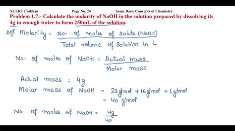 Calculate The Molarity Of A Solution Containing 4g Of NaOH 49 OFF