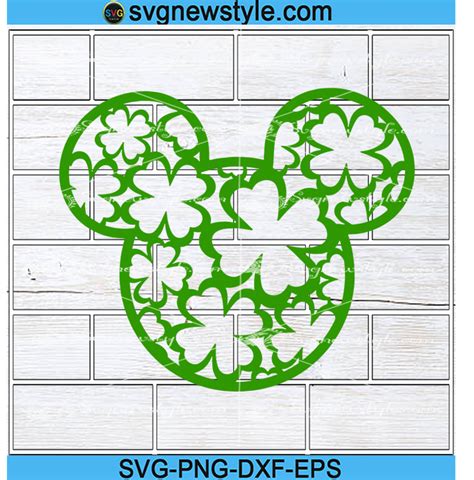 Mouse Head Clovers 2022 Svg St Patricks Day Svg Png Dxf Eps Cricut