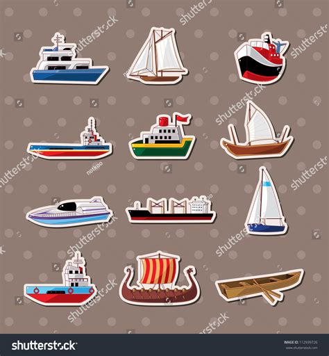 Boat Stickers Stock Vector (Royalty Free) 112939726 | Shutterstock