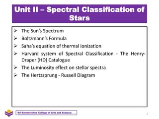 Ph Astronomy And Astrophysics Unit Spectral Classification