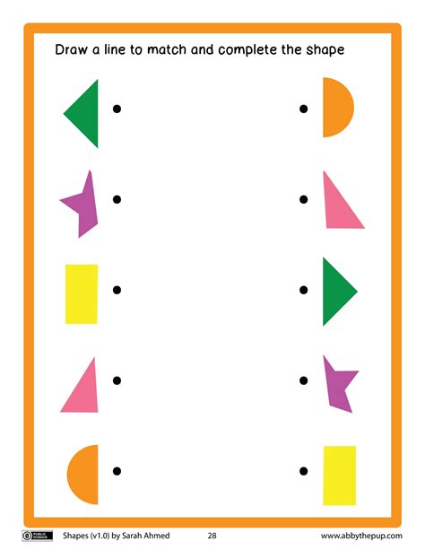 Draw A Line To Match And Complete The Shape Free Printable Puzzle Games