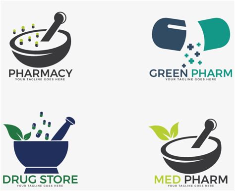 Set Of Pharmacy Logos Logo Of Pharmaceutical Company 1500x1000 Png Download Pngkit