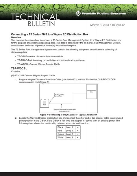 Connect T5 To Wayne EC D Box Franklin Fueling Systems